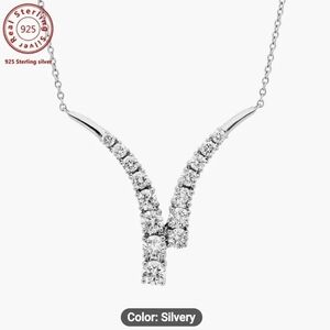 🩶🩶NEW🩶🩶 ELEGANT!! S925 Silver Y Shaped Split Moissanite Necklace